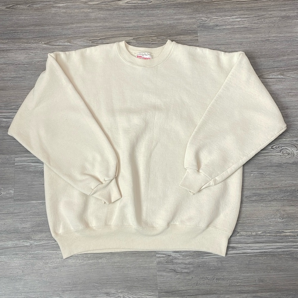 Vintage Hanes Premium Weight Sweatshirt Heavyweight 90s Men’s XL Beige